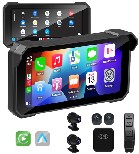 [NAV-02] Navegador Android GPS 6.5 Pulgadas con CarPlay Completo (Camaras DVR, Sensores, Control y Antena Satelital)